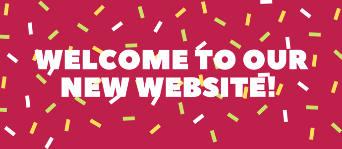 large text saying "Welcome to our new website"